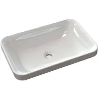 Hak Astoria Kunstmarmeren wastafel 55x12x37cm, wit