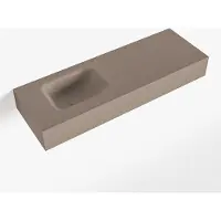 Mondiaz LEX Smoke vrijhangende solid surface wastafel 90cm. Positie wasbak links