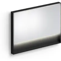 Clou look at me spiegel 2700k led-verlichting ip44 omlijsting in mat zwart 110x8x80 cm