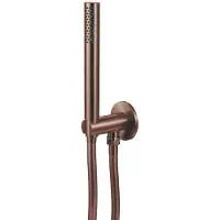 Qisani Staafhanddouche flow met wateraansluiting en slang geborsteld copper