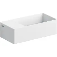 Clou New Flush 3 Fontein Links Met Voorbewerkte Kraangat En Afvoerset Wit Aluite 35x18x10cm