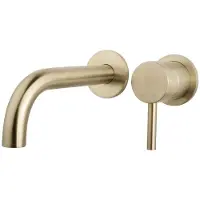 Boss & Wessing Bws inbouw wastafelmengkraan cemal twenty met coldstart geborsteld messing goud