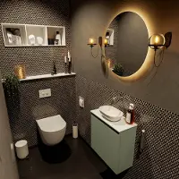 Mondiaz FOWY toiletmeubel 50cm kleur army. Waskom positie midden kleur talc | talc. Zonder kraangat