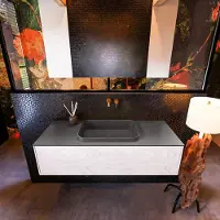 Mondiaz Erin 120cm badmeubel Underlayment met 1 lade en donkergrijze wastafel midden zonder kraangaten