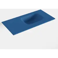 Mondiaz LEX Jeans solid surface inleg wastafel voor toiletmeubel 60cm. Positie wasbak rechts