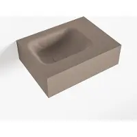 Mondiaz LEX Smoke vrijhangende solid surface wastafel 40cm. Positie wasbak links