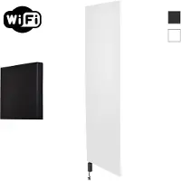 Sanicare Denso elektrische radiator 40x180cm wit mat met WiFi en thermostaat links zwart
