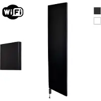 Sanicare Denso elektrische radiator 40x180cm zwart mat met WiFi en thermostaat links zwart