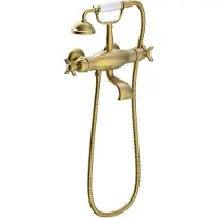 Tres Thermostaat Bad/Douche Clasic Incl Handdouche op Houder Verouderd Messing Mat