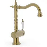 Tres Wastafelmengkraan classic rvs 1 hendel verouderd messing mat