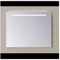 Sanicare Spiegel q-mirrors 90x60 cm pp-geslepen vierkant met boven & onder gezandstraalde strook led cold white incl. Ophangmateriaal zonder