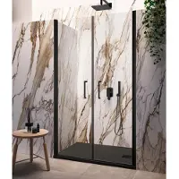 Lacus Nisdeur Giglio Evo Saloon 2 Klapdeuren 120x200 Cm Helder Glas Mat Zwart