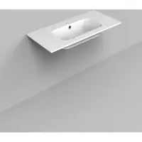 Boss & Wessing Wastafel Marble BWS 100,5x46x1,5 cm Mat Wit (1 kraangat)