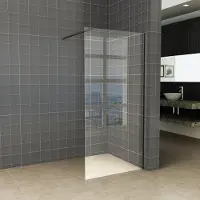 Boss & Wessing Bws inloopdouche pro line | helder glas | alle maten | 8 mm nano coating | mat zwart profiel en stang