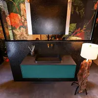 Mondiaz Erin 100cm badmeubel Smag met 1 lade en zwarte wastafel midden zonder kraangaten