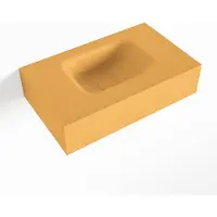 Mondiaz LEX Ocher vrijhangende solid surface wastafel 50cm. Positie wasbak midden