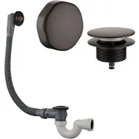 Wiesbaden Badafvoer met overloopcombinatie gunmetal