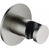 Hotbath Ace AC514 Wandsteun - Geborsteld Nikkel - Wandkraanhouder - Messing - Kranen, Douchekranen, Douchekophouders & Uitlaten - 8720847721952 - Kranen, Douchekranen, Douchekophouders & uitlaten