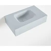 Mondiaz LEX Clay vrijhangende solid surface wastafel 50cm. Positie wasbak links