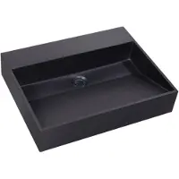 Sanilux Wastafel quartz trend 60x47x12 cm keramiek mat zwart