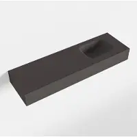 Mondiaz LEX Dark_grey vrijhangende solid surface wastafel 100cm. Positie wasbak rechts