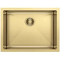 Sapho Inbouw wastafel zenith 60x45 cm rvs goud pvd
