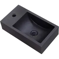 Sanilux Fontein quartz recto 40x22x10 cm mat zwart