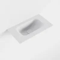 Mondiaz EDEN Talc solid surface inleg wastafel voor toiletmeubel 40cm. Positie wasbak midden