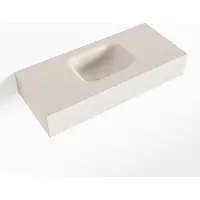 Mondiaz LEX Linen vrijhangende solid surface wastafel 70cm. Positie wasbak midden