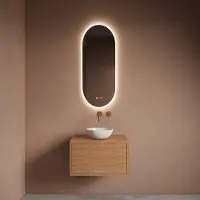 Gliss Design Spiegel orion oval verticaal 40x100 cm met led-verlichting en spiegelverwarming