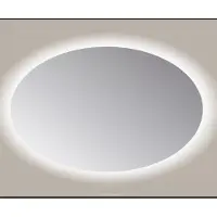 Sanicare Spiegel q-mirrors 140x90 cm ovaal met rondom led cold white en afstandsbediening incl. Ophangmateriaal