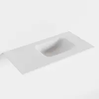 Mondiaz LEX Talc solid surface inleg wastafel voor toiletmeubel 60cm. Positie wasbak rechts