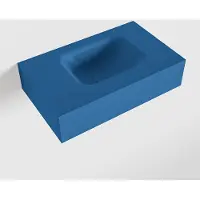 Mondiaz LEX Jeans vrijhangende solid surface wastafel 50cm. Positie wasbak rechts