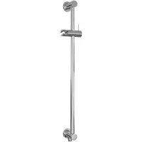 Brauer Glijstang chrome edition met geïntegreerde wandaansluitbocht geborsteld chroom