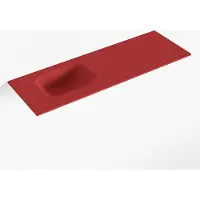 Mondiaz LEX Fire solid surface inleg wastafel voor toiletmeubel 90cm. Positie wasbak links
