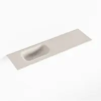 Mondiaz eden linen solid surface inleg wastafel voor toiletmeubel 80 cm. Positie wasbak links