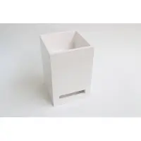 Ink Fontein Skyscraper Polystone Zonder Kraangat Inclusief Handdoek Uitsparing En Verzonken Plug Glans Wit 20x20x30 cm