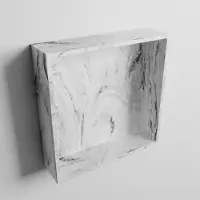Mondiaz easy nis 29,5x29,5 cm in solid surface kleur glace. 1 vak geschikt voor in- of opbouw