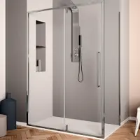 Lacus Douchecabine murano klapdeur 90x200 cm 6 mm met zijwand helder glas chroom