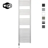 Sanicare Elektrische radiator hwv met wifi 172x45 cm wit 920w met thermostaat chroom linksonder
