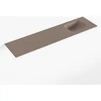 Mondiaz lex smoke solid surface inleg wastafel voor toiletmeubel 120 cm. Positie wasbak rechts