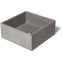 Urbi et Orbi Opzet wastafel immissio beton 39x39x16 cm donker grijs