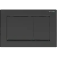 Geberit Drukplaat Omega 30 voor 2-toets Spoeling met Zwarte Designstroken Mat Zwart