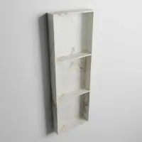 Mondiaz easy nis 89,5x29,5 cm in solid surface kleur frappe. 3 vakken geschikt voor in- of opbouw