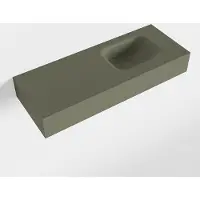 Mondiaz lex army vrijhangende solid surface wastafel 80 cm. Positie wasbak rechts