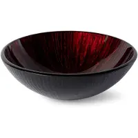 Luca Waskom Sanitair Vetro Rond 42x42x14,5 Gehard Glas Incl. Wastafelhouder Magma-Black
