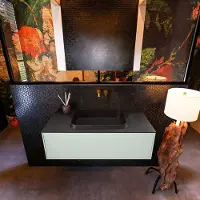Mondiaz Badkamermeubelset Erin 100 cm met 1 Lade met RIDGE Wastafel Midden Urban Zonder Kraangaten Greeploos Mat Greey