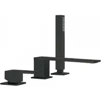 Tres Badrand Mengkraan Cuadro met Handdouche 18x6.2 cm Vierkant Mat Zwart