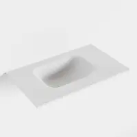 Mondiaz LEX Talc solid surface inleg wastafel voor toiletmeubel 50cm. Positie wasbak links