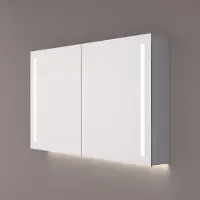 HiPP Spiegelkast design spk 42000 rechthoek 100x70 cm 2 deuren met verlichting incl. Spiegelverwarming en 2x stopcontact